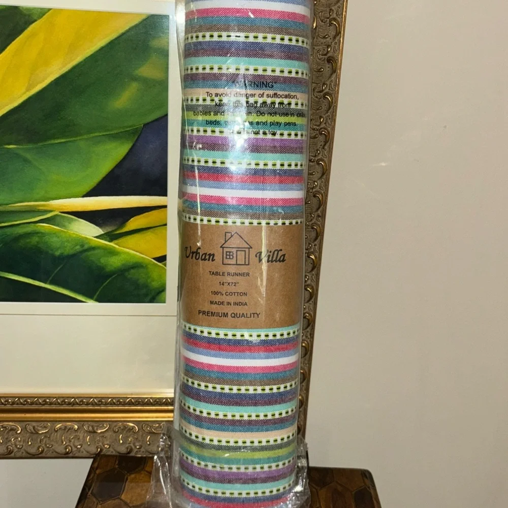 Table Runner 100% Cotton Multicolored NWT